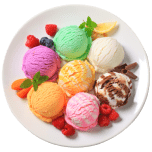 Ice cream on a plate